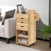 Carrello COSTWAY con 3 cassetti, carrello artigianale con 2 Anteprima dell’immagine prodotto 2