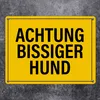 Achtung bissiger Hund Metallschild in gelb Warnschild Produktbild-Vorschau 2
