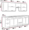 Kuchynská linka 260/260 cm ZHILAN 2 - dub lancelot / tmavé Náhľad obrázku produktu 7