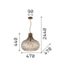 Sospensione Industrial-Minimal Onion Metallo Coffee 1 Luce Náhľad obrázku produktu 2