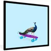 MuchoWow® Gerahmtes Poster Pfau - Blau - Skateboard - Tiere Produktbild-Vorschau 1