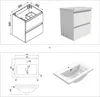 50 cm Badmöbel-Set Unterschrank mit Keramik waschtisch 2 Produktbild-Vorschau 7