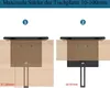 Diagrams showing how to install a desk grommet or power outlet into a tabletop. Produktbild-Vorschau