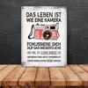 Das Leben ist wie eine Kamera Metallschild XXL mit Kamera Produktbild-Vorschau 4
