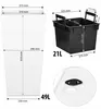 Diagrams and images of a white planter and a black planter with dimensions and capacity labels. Náhled obrázku produktu