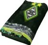 A folded blanket with a football stadium and team logo printed on it. Produktbild-Vorschau