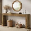 A rustic console table with decorative items and storage baskets. Podgląd zdjęcia produktu