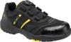A single black and yellow work shoe is shown against a white background. Voir les images du produit