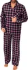 Durchknöpfbarer Herren Flanell-Pyjama mit Karo-Muster ; Produktbild-Vorschau 1