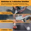 An instructional image showing three steps for applying sealing tape. Produktbild-Vorschau