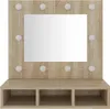 vidaXL Zrkadlová skrinka s LED Sonoma dub 60x31,5x62 cm Náhľad obrázku produktu 4