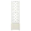 vidaXL Bac à plantes avec treillis 43x43x142 cm PP blanc Voir les images du produit 3