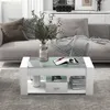 Tavolino da salotto 100 x 50 x 40 cm con piano in vetro, 2 Anteprima dell’immagine prodotto 9