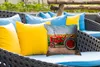 MuchoWow® Outdoor Kissen - Traktor - Rot - Sonnenblume - Produktbild-Vorschau 4