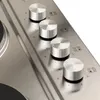 A close-up view of the control knobs and markings on a stainless steel electric cooktop. Náhľad obrázku produktu