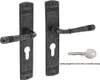 Türdrücker Langschildgarnitur Antik Grau Fenstergriff Produktbild-Vorschau 2
