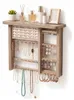 Elzusha - Wandgemonteerde Sieradenorganizer met Houten Productafbeelding-voorbeeld 2