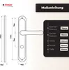 Diagram and measurement guide for a door handle. Produktbild-Vorschau
