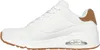 A side view of a white sneaker with brown accents. Podgląd zdjęcia produktu