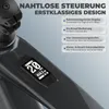 Close-up of an e-bike's integrated display and frame, with marketing text highlighting features. Produktbild-Vorschau