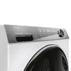 Close-up of the top panel of a Haier washing machine, showing the control panel and brand logo. Produktbild-Vorschau