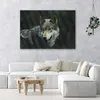 Leinwandbild grauer wolf 60x40 cm Feeby grau wandbild Produktbild-Vorschau 2