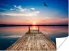 MuchoWow® Poster Steg - Wasser - Sonnenuntergang - Rosa - Produktbild-Vorschau 1