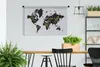 MuchoWow® Wandteppich Wandbehang Weltkarte - Briefe - Gold Produktbild-Vorschau 2
