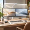24W Schreibtischlampe Led Klemmbar, 80CM Weiß Monitor Lampe Produktbild-Vorschau 5