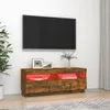 vidaXL Armoire TV avec lampes LED Chêne fumé 100x35x40 cm - Voir les images du produit 4
