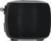 A close-up, side view of a black portable Bluetooth speaker. Produktbild-Vorschau