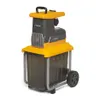 A garden shredder with a collection bin and wheels, shown against a white background. Produktbild-Vorschau
