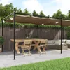 vidaXL Pergola avec toit coulissant Taupe 589x292x230 cm Voir les images du produit 2