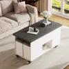 Couchtisch mit 4 Hockern& LED,  Verwandlungs Esstisch, Produktbild-Vorschau 12