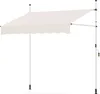 A white awning with a scalloped edge, supported by two white poles, against a white background. Produktbild-Vorschau