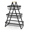 3-stöckiger Obstkorb Metall Schwarz – Obst Etagere, Produktbild-Vorschau 2