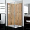 dedeco Eck-Duschrückwände Aluminium wasserfest Motiv: Holz Produktbild-Vorschau 1