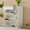 Nowoczesna biała szafka na buty z 3 drzwiczkami, metalowymi Podgląd zdjęcia produktu 3