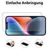 A product image showing a screen protector on a smartphone, with three smaller circular images below demonstrating installation steps. Produktbild-Vorschau