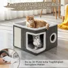 Vigevee kattenbedden, kattenhol, opvouwbaar met krabplank Productafbeelding-voorbeeld 6
