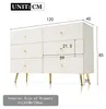 okwish Komoda 120x40x85 cm s 6 zásuvkami a kovovými nohami Náhled obrázku produktu 7