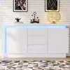 Merax LED kredens 140 cm z regulowanymi półkami, komoda o Podgląd zdjęcia produktu 3