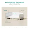 A cross-section diagram of a sink basin highlighting its material composition and dimensions. Voir les images du produit