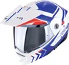 Přilba Scorpion ADX-2 Lewis, bílá/modrá/červená, M (57/58) Náhled obrázku produktu 1