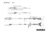 Technical drawings and specifications for a Metabo pole saw attachment. Náhled obrázku produktu