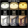 08 Meter, 3000K warmweiß COB LED Streifen Set, IP20 Produktbild-Vorschau 9