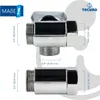 Two chrome plumbing fittings are shown with measurement indicators. Produktbild-Vorschau