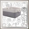 A collage of icons representing various items that can be stored in the organizer, along with the organizer itself. Anteprima dell’immagine prodotto