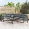 vidaXL Garten-Ecksofa Anthrazit Stahl und Textilene Produktbild-Vorschau 2