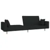 CLORIS Schlafsofa 2-Sitzer - mit 2 Kissen - Schwarz Stoff - Produktbild-Vorschau 4